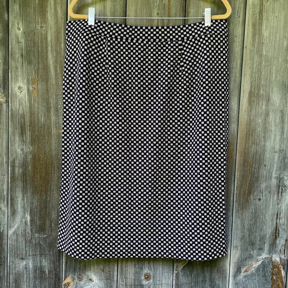 LOFT Midi Pencil Skirt Stretchy Navy Blue NWOT Corpcore Women's XL